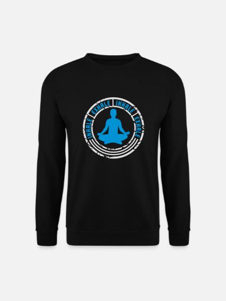 inhale exhale yoga Zitat - Unisex Pullover - Schwarz