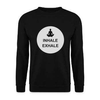 Inspirez expirez Yoga citation - Sweat-shirt Unisexe - noir - Devant - Alina (178cm) & Michal (187cm)