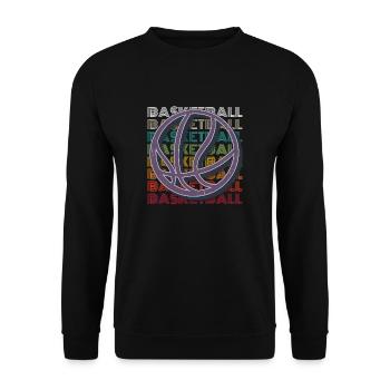 Basketball Retro - Unisex Pullover - Schwarz - Vorne - Alina (178cm) & Michal (187cm)