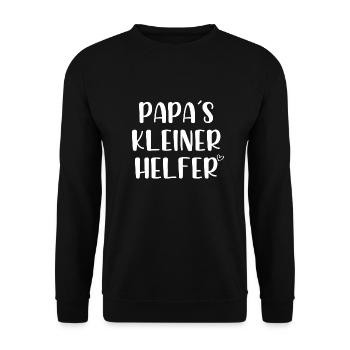 Papas kleiner Helfer - Unisex Pullover - Schwarz - Vorne - Alina (178cm) & Michal (187cm)