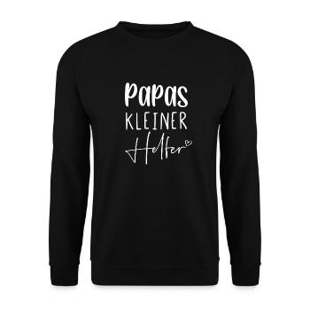 Papas kleiner Helfer - Unisex Pullover - Schwarz - Vorne - Alina (178cm) & Michal (187cm)