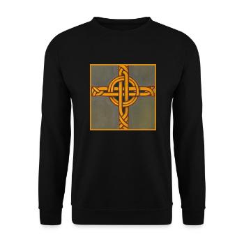 Celtic Cross - Unisex Sweatshirt - black - Front - Alina (178cm) & Michal (187cm)