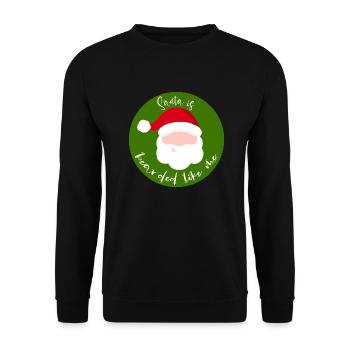 Le Père Noël est barbu comme moi - Sweat-shirt Unisexe - noir - Devant - Alina (178cm) & Michal (187cm)