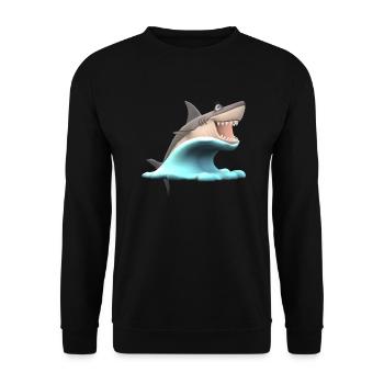 Shark Wave Water Ocean Sea - Sweat-shirt Unisexe - noir - Devant - Alina (178cm) & Michal (187cm)