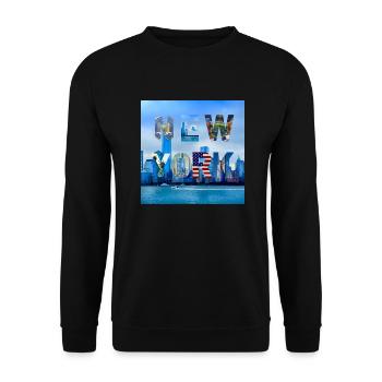 New York, Vereinigte Staaten von Amerika - Unisex Pullover - Schwarz - Vorne - Alina (178cm) & Michal (187cm)