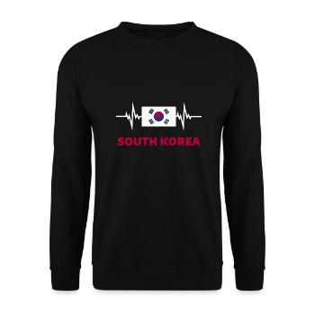 Corée du Sud Football 2022 Corée du Sud Heartbeat - Sweat-shirt Unisexe - noir - Devant - Alina (178cm) & Michal (187cm)