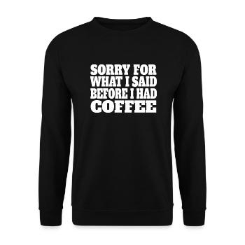 Coffee Cup Caffeine Gift Coffee Bean Drink - Unisex Sweatshirt - black - Front - Alina (178cm) & Michal (187cm)