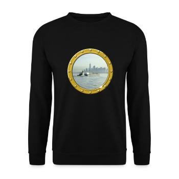 New York-Upper Bay - Unisex Pullover - Schwarz - Vorne - Alina (178cm) & Michal (187cm)