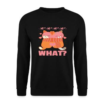 What? - Unisex Sweatshirt - black - Front - Alina (178cm) & Michal (187cm)