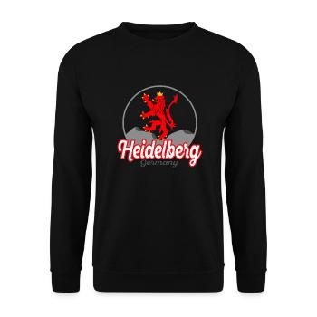 Heidelberg Löwe Deutschland - Vintage Hell Wappen - Unisex Pullover - Schwarz - Vorne - Alina (178cm) & Michal (187cm)