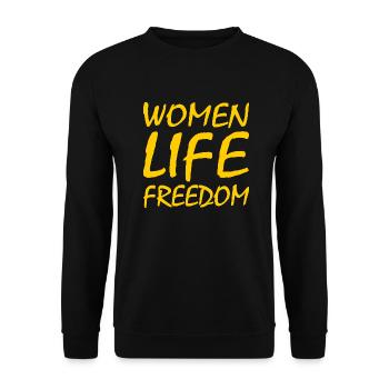Women life freedom iran - Unisex Sweatshirt - black - Front - Alina (178cm) & Michal (187cm)