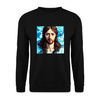Portrait of Jesus Christ - Unisex Sweatshirt - black - Front - Alina (178cm) & Michal (187cm)