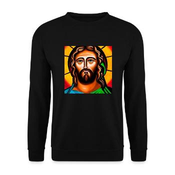 Portrait of Jesus Christ - Unisex Sweatshirt - black - Front - Alina (178cm) & Michal (187cm)