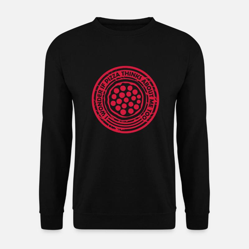 pizza thinks about me - Unisex Sweatshirt - black