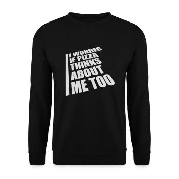 La pizza pense à moi - Sweat-shirt Unisexe - noir - Devant - Alina (178cm) & Michal (187cm)