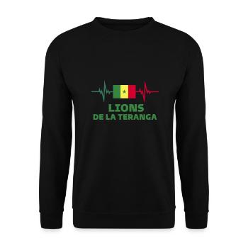 lion de teranga Football 2022 Sénégal - Sweat-shirt Unisexe - noir - Devant - Alina (178cm) & Michal (187cm)