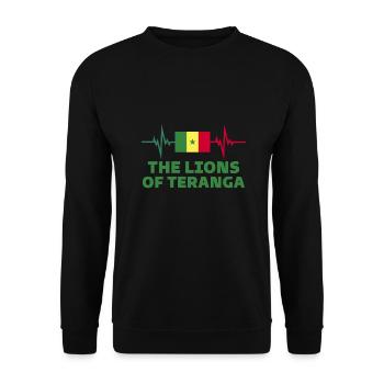 lion de teranga Football 2022 Sénégal - Sweat-shirt Unisexe - noir - Devant - Alina (178cm) & Michal (187cm)