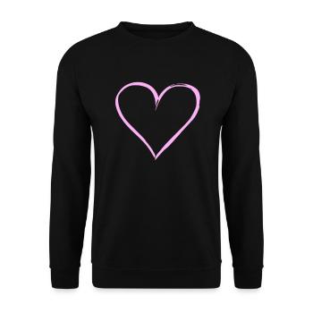 Symbole de coeur Amour Mignons Cœurs Rose Dessin Vecteur - Sweat-shirt Unisexe - noir - Devant - Alina (178cm) & Michal (187cm)