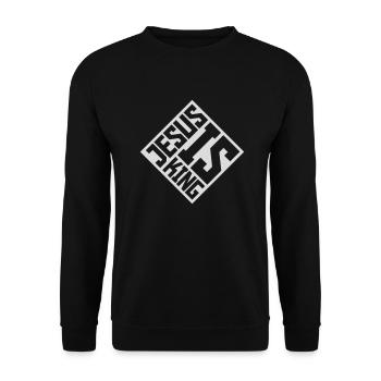 Citation de Jésus est roi - Sweat-shirt Unisexe - noir - Devant - Alina (178cm) & Michal (187cm)