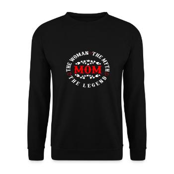 Mama Mama Die Frau Der Mythos Die Legende - Unisex Pullover - Schwarz - Vorne - Alina (178cm) & Michal (187cm)