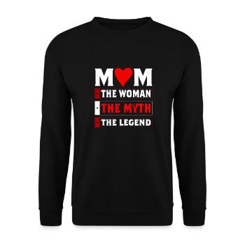 Mama Mama Die Frau Der Mythos Die Legende - Unisex Pullover - Schwarz - Vorne - Alina (178cm) & Michal (187cm)