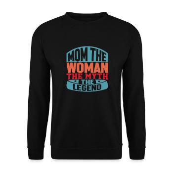 Mama Mama Die Frau Der Mythos Die Legende - Unisex Pullover - Schwarz - Vorne - Alina (178cm) & Michal (187cm)