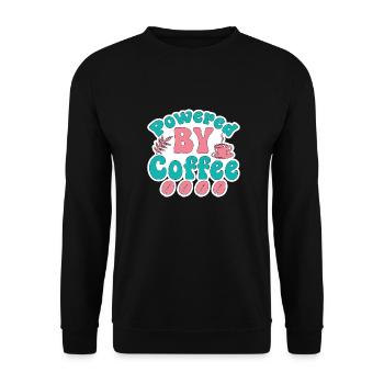 mum powered by coffee - Unisex Sweatshirt - black - Front - Alina (178cm) & Michal (187cm)