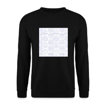 Chinese pattern - Unisex Sweatshirt - black - Front - Alina (178cm) & Michal (187cm)