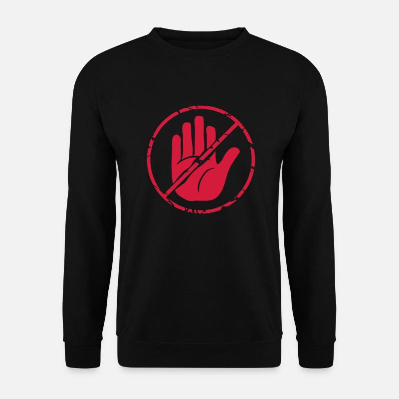 Zeichen Stop Hand durchgestrichen - Unisex Pullover - Schwarz