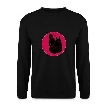 Horse girl with horse Love - Unisex Sweatshirt - black - Front - Alina (178cm) & Michal (187cm)