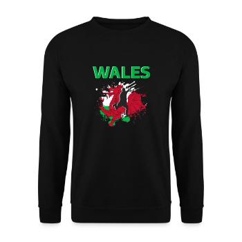 Wales Football 2022 supporters du pays de Galles - Unisex Sweatshirt - black - Front - Alina (178cm) & Michal (187cm)