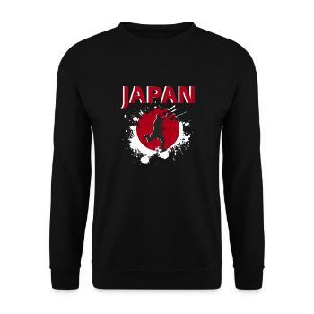 Japan Football 2022 supporter of Japan football - Unisex Sweatshirt - black - Front - Alina (178cm) & Michal (187cm)