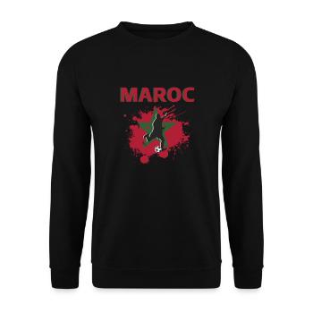 Maroc Football 2022 supporter de Maroc foot - Sweat-shirt Unisexe - noir - Devant - Alina (178cm) & Michal (187cm)