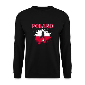 Poland Football 2022 supporter of Poland football - Unisex Sweatshirt - black - Front - Alina (178cm) & Michal (187cm)