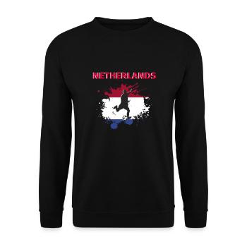 Pays-Bas Football 2022 supporter Netherlands foot - Sweat-shirt Unisexe - noir - Devant - Alina (178cm) & Michal (187cm)