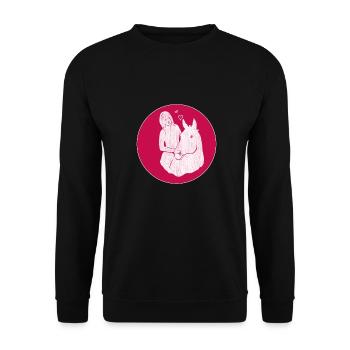 Cheval fille l'amour cheval et femme - Sweat-shirt Unisexe - noir - Devant - Alina (178cm) & Michal (187cm)