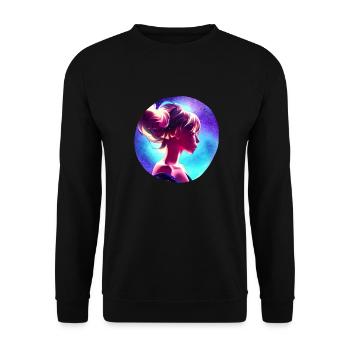 ANIME SPACE GIRL - Unisex Sweatshirt - black - Front - Alina (178cm) & Michal (187cm)