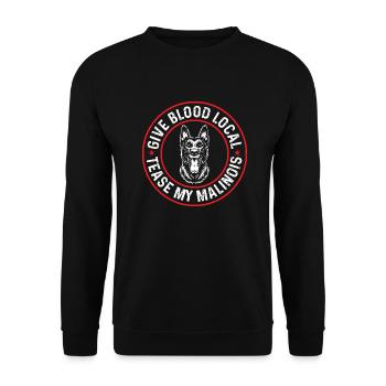 Malinois Belgischer Schäferhund Mechelaar Hund - Unisex Pullover - Schwarz - Vorne - Alina (178cm) & Michal (187cm)