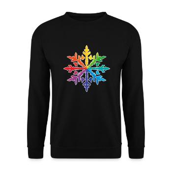 Flocon de neige Neige Hiver Noël coloré 3 - Sweat-shirt Unisexe - noir - Devant - Alina (178cm) & Michal (187cm)