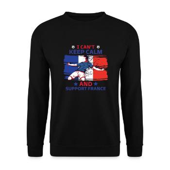 stay calm and support the France - Unisex Sweatshirt - black - Front - Alina (178cm) & Michal (187cm)