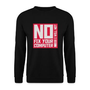 not fix your computer - Unisex Pullover - Schwarz - Vorne - Alina (178cm) & Michal (187cm)
