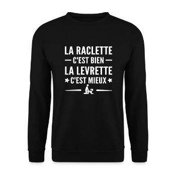 la raclette c est bien la levrette c est mieux - Sweat-shirt Unisexe - noir - Devant - Alina (178cm) & Michal (187cm)