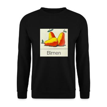Birnen - Unisex Pullover - Schwarz - Vorne - Alina (178cm) & Michal (187cm)