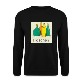 Flaschen - Unisex Pullover - Schwarz - Vorne - Alina (178cm) & Michal (187cm)