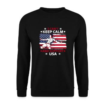 rester calme et soutenir les États-Unis - Sweat-shirt Unisexe - noir - Devant - Alina (178cm) & Michal (187cm)