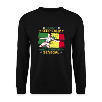 rester calme et soutenir le Sénégal - Sweat-shirt Unisexe - noir - Devant - Alina (178cm) & Michal (187cm)