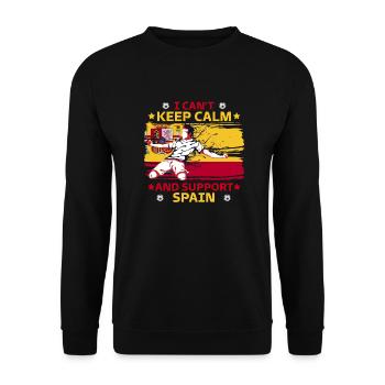 rester calme et soutenir l'Espagne - Sweat-shirt Unisexe - noir - Devant - Alina (178cm) & Michal (187cm)