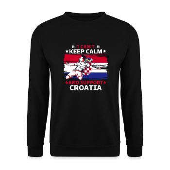 rester calme et soutenir la croatie - Sweat-shirt Unisexe - noir - Devant - Alina (178cm) & Michal (187cm)