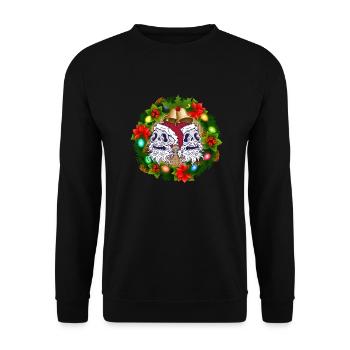Christmas Outfit Men - Unisex Sweatshirt - black - Front - Alina (178cm) & Michal (187cm)