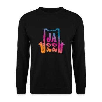 Jazz - Unisex Pullover - Schwarz - Vorne - Alina (178cm) & Michal (187cm)